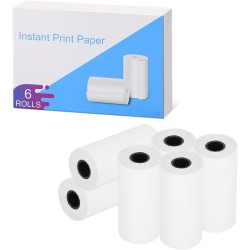 CalineGam 6 Rollen Druckpapier für Kinderkamera, Sofortdruck Thermopapier, Drucker Papier Thermodruckerpapier für meisten Kinder Sofortbildkameras(2.16inch x 1.1inch)